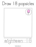 Draw 18 popsicles Coloring Page