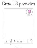 Draw 18 popsicles Coloring Page