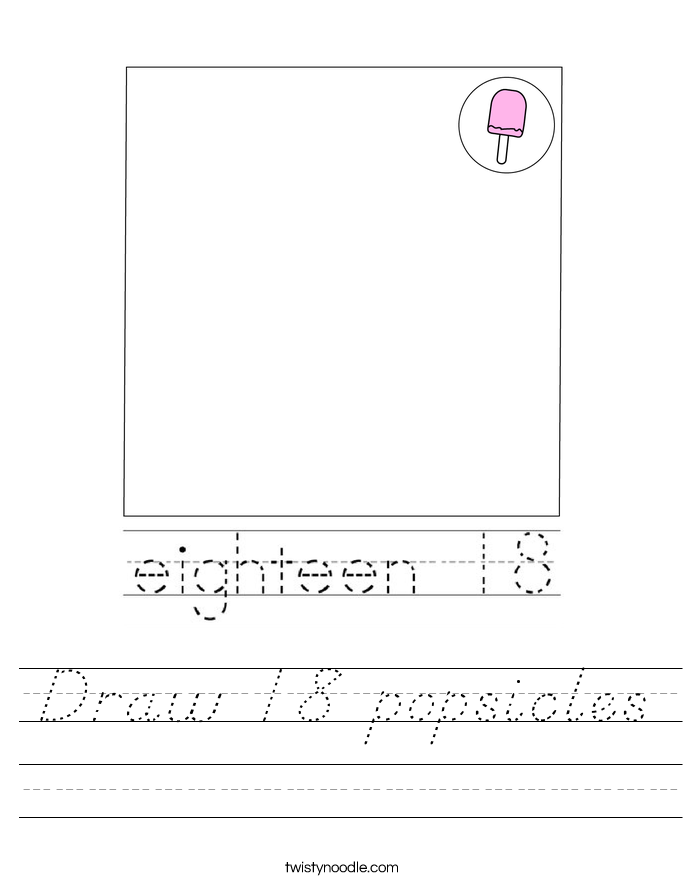 Draw 18 popsicles Worksheet