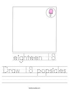 Draw 18 popsicles Handwriting Sheet