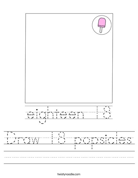 Draw 18 Popsicles Worksheet