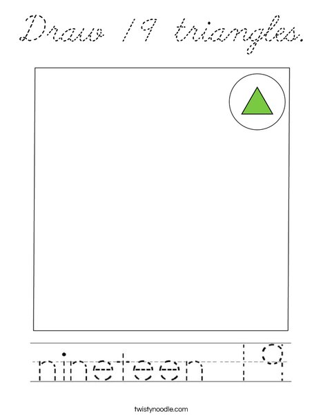Draw 19 triangles. Coloring Page