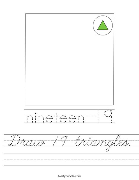Draw 19 triangles. Worksheet