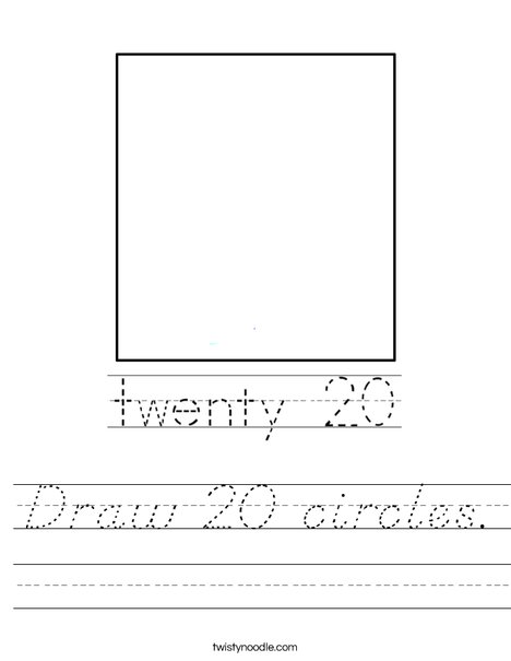 Draw 20 circles. Worksheet