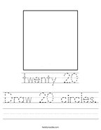Draw 20 circles Handwriting Sheet