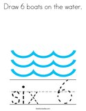Draw 6 boats on the water Coloring Page