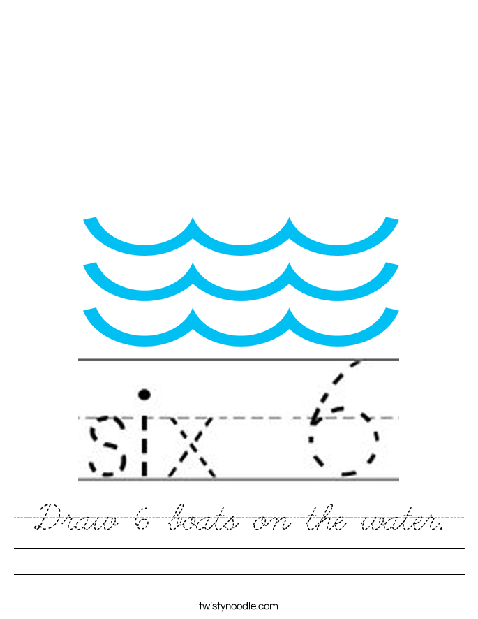 Draw 6 boats on the water. Worksheet
