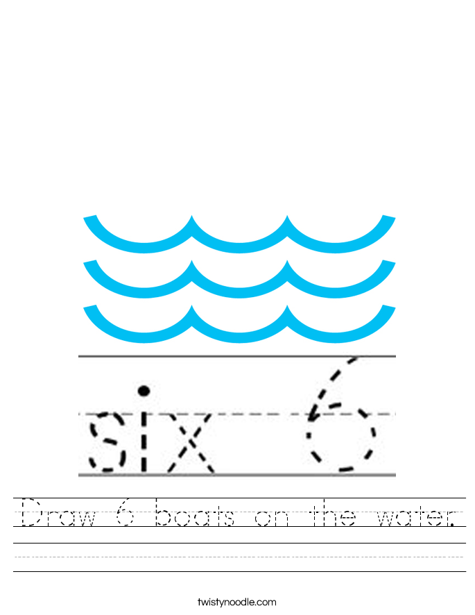 Draw 6 boats on the water. Worksheet