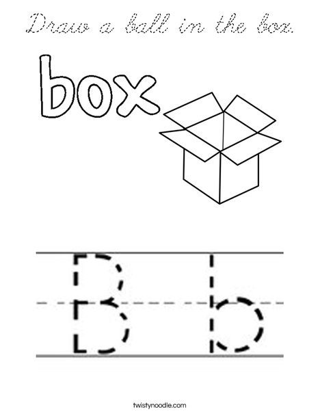 Draw a ball in the box. Coloring Page
