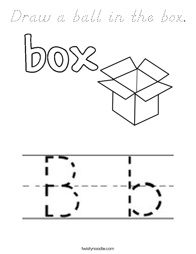 Draw a ball in the box. Coloring Page