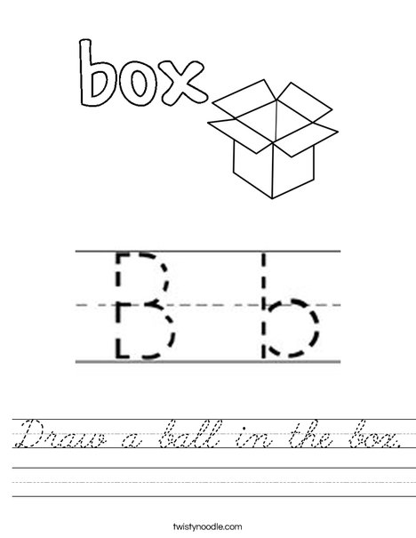 Draw a ball in the box. Worksheet