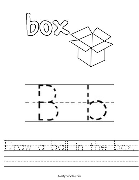 Draw a ball in the box. Worksheet