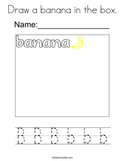 Draw a banana in the box Coloring Page