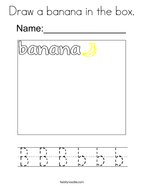 Draw a banana in the box Coloring Page