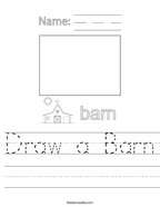 Draw a Barn Handwriting Sheet