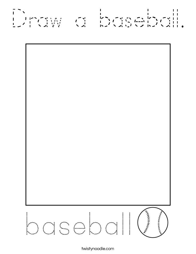 Draw a baseball. Coloring Page