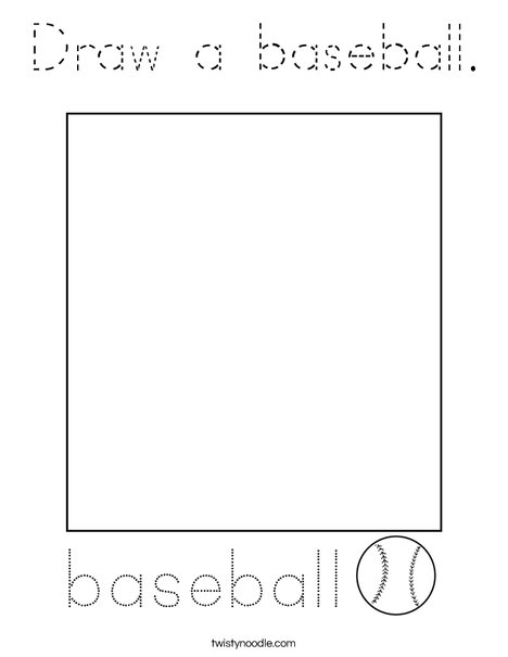 Draw a baseball. Coloring Page