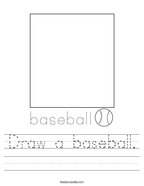 Draw a baseball Handwriting Sheet