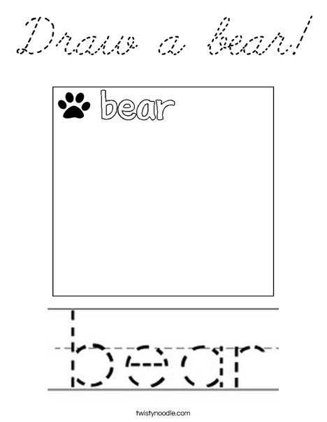 Draw a bear! Coloring Page