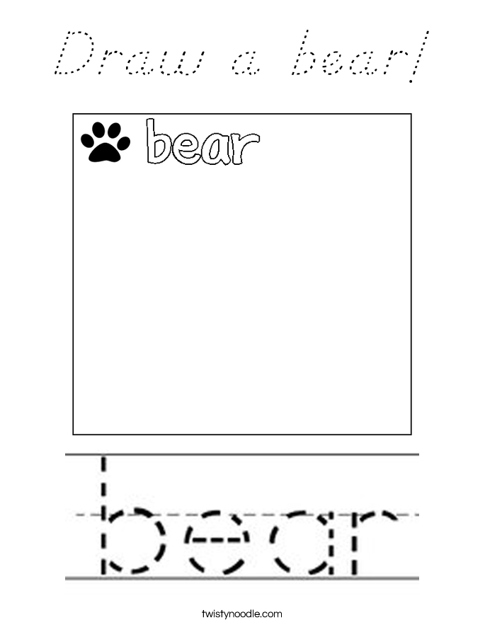 Draw a bear! Coloring Page