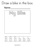 Draw a bike in the box. Coloring Page