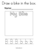 Draw a bike in the box Coloring Page