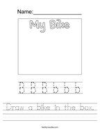 Draw a bike in the box Handwriting Sheet
