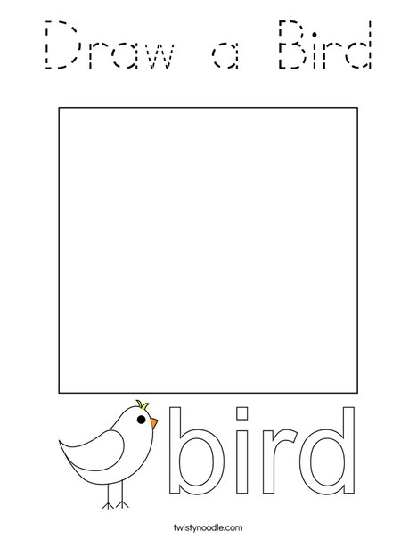 Draw a Bird. Coloring Page
