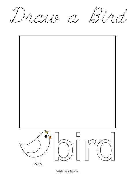Draw a Bird. Coloring Page