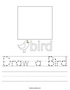 Draw a Bird Handwriting Sheet