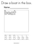 Draw a boat in the box. Coloring Page