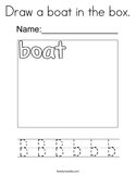 Draw a boat in the box Coloring Page