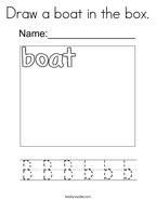 Draw a boat in the box Coloring Page