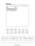 Draw a boat in the box Handwriting Sheet