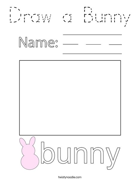 Draw a Bunny Coloring Page