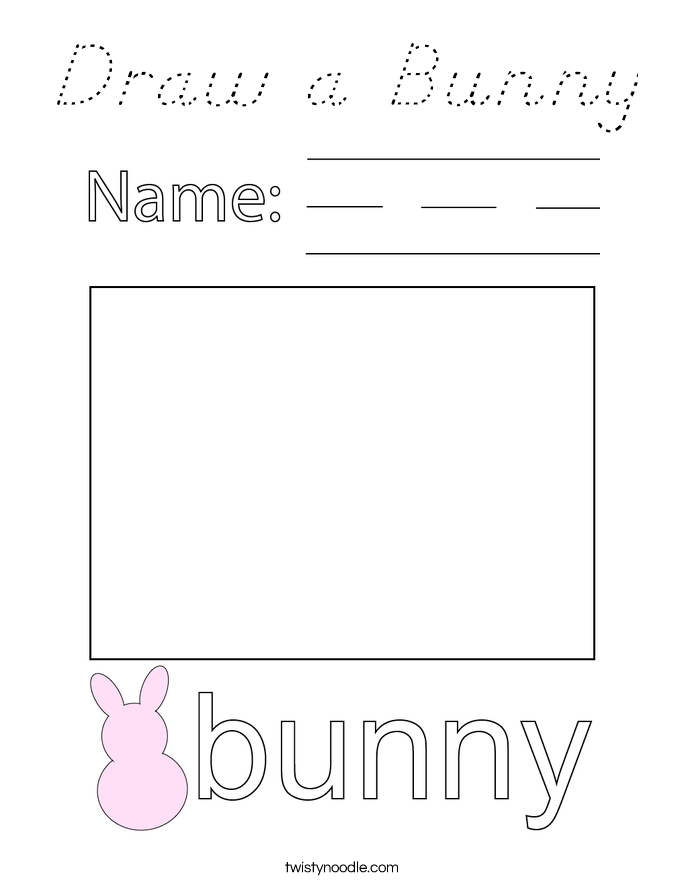 Draw a Bunny Coloring Page