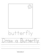 Draw a Butterfly Handwriting Sheet