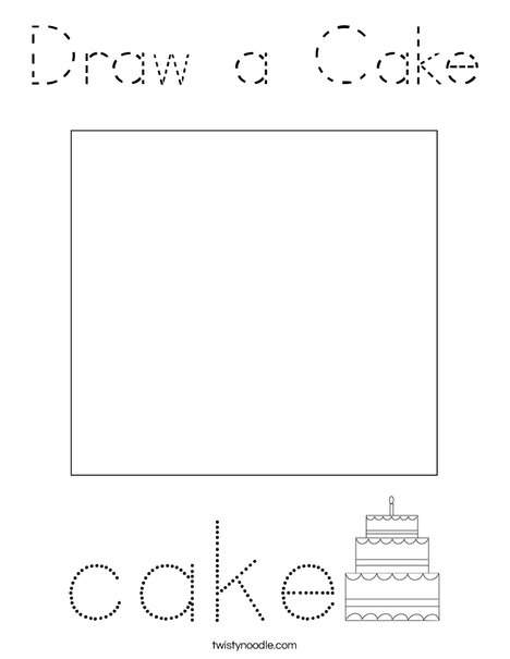 Draw a Cake Coloring Page