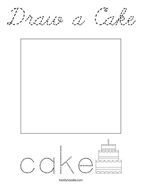 Draw a Cake Coloring Page