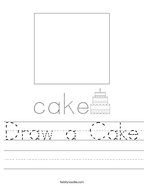 Draw a Cake Handwriting Sheet