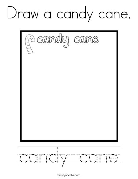 Draw a candy cane. Coloring Page