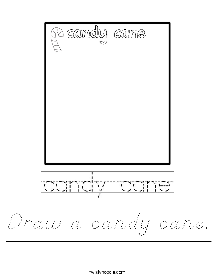 Draw a candy cane. Worksheet