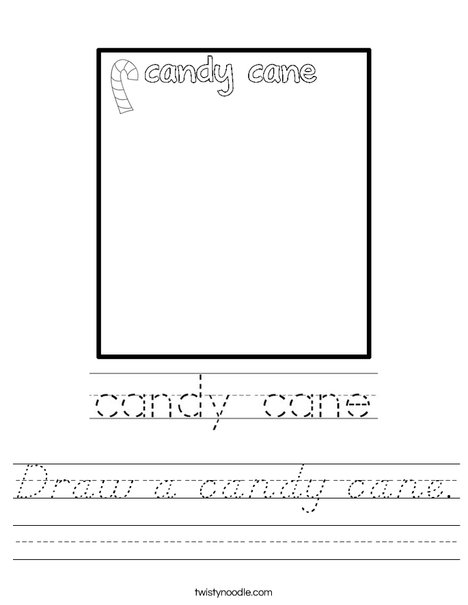 Draw a candy cane. Worksheet