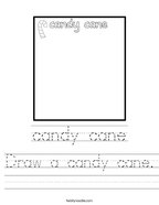 Draw a candy cane Handwriting Sheet