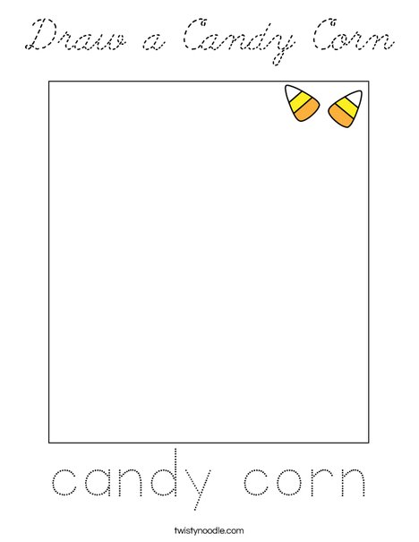 Draw a Candy Corn Coloring Page