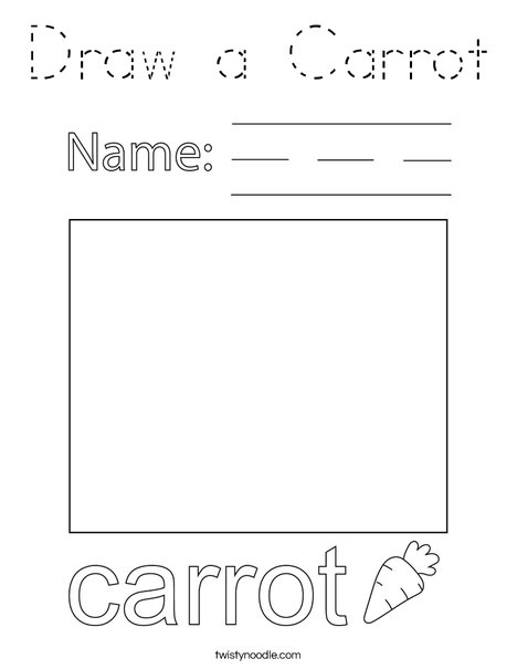 Draw a Carrot Coloring Page