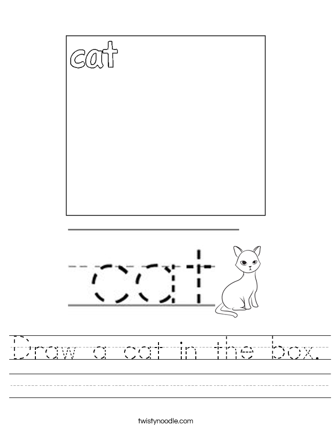Draw a cat in the box. Worksheet