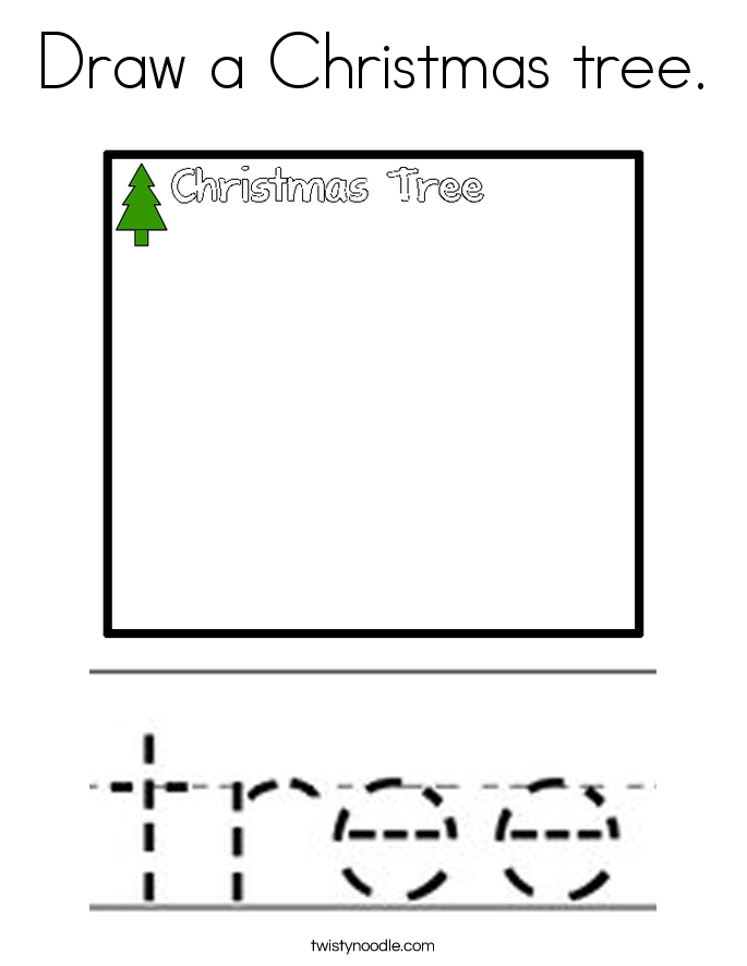 Draw a Christmas tree. Coloring Page