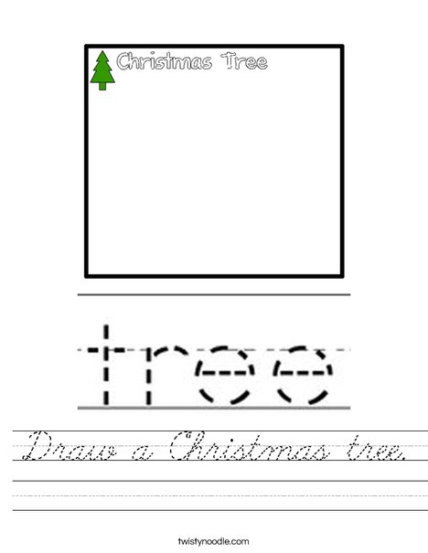 Draw a Christmas Tree Worksheet
