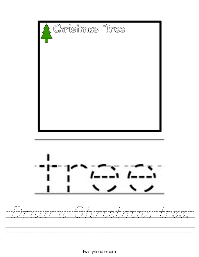 Draw a Christmas tree. Worksheet